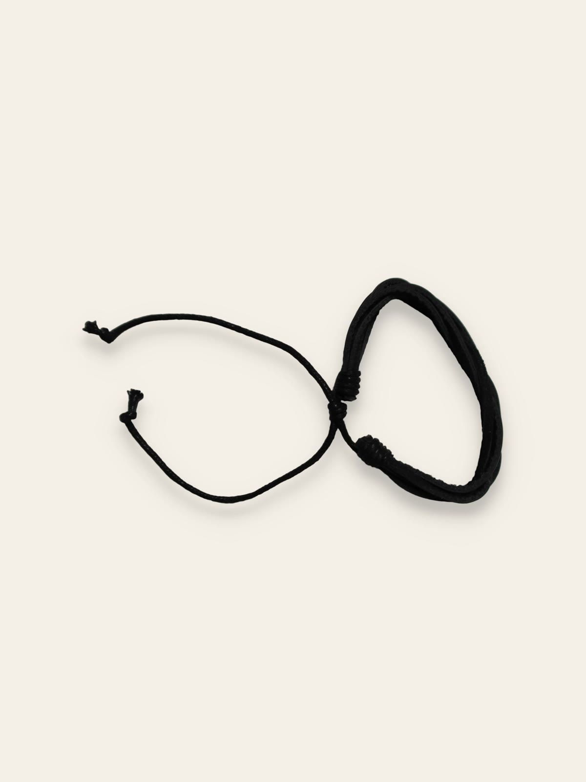 Black Waxed Cord Bracelet - Image 1