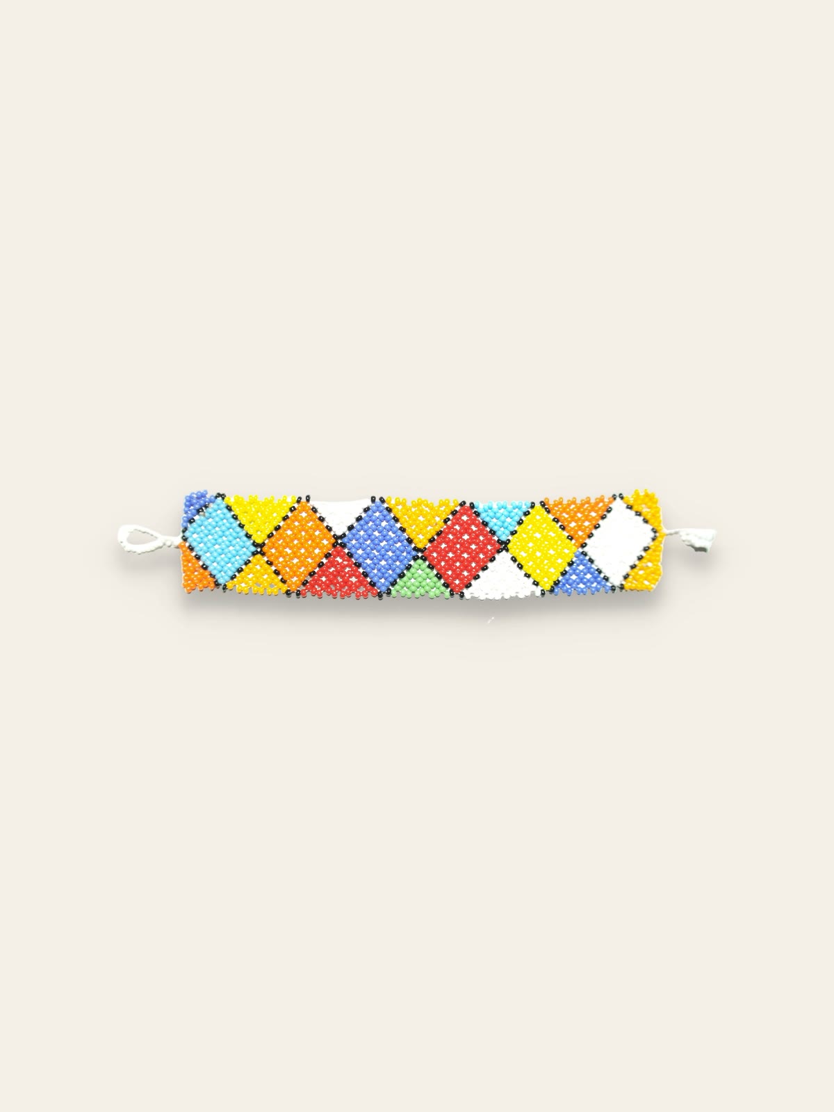 Harlequin Diamond Beaded Cuff — Tropical - Image 1