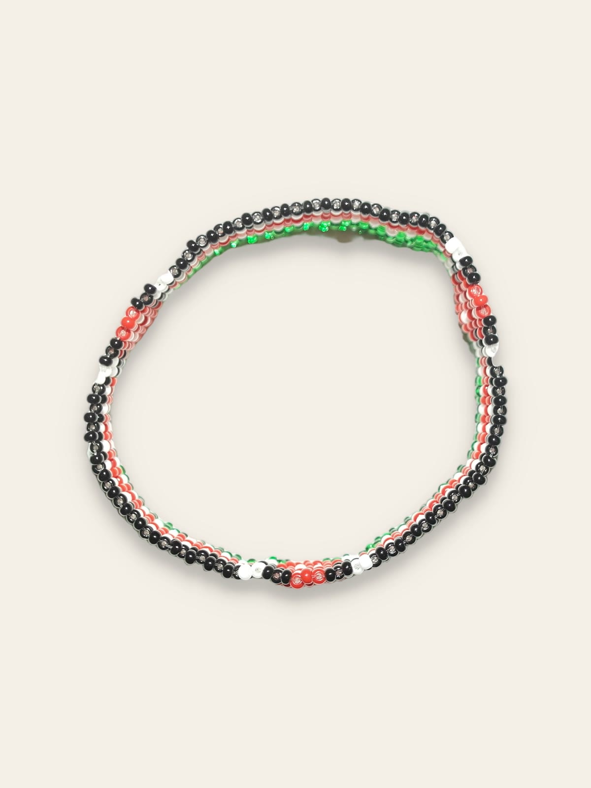 Kenyan Flag Beaded Rope Bracelet - Image 1