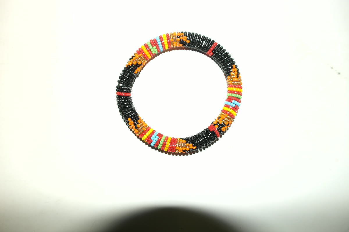 Black Maasai Beaded Bangle - Image 1
