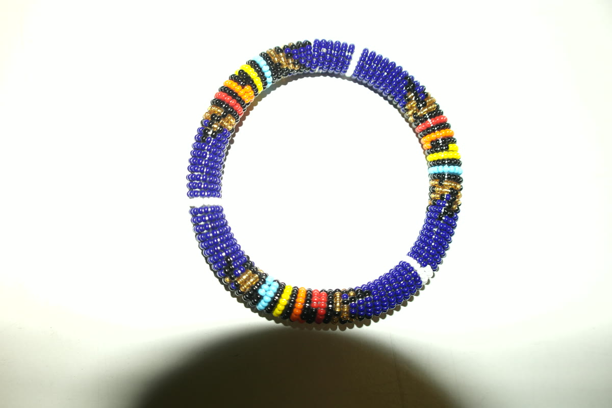 Navy Maasai Beaded Bangle - Image 1