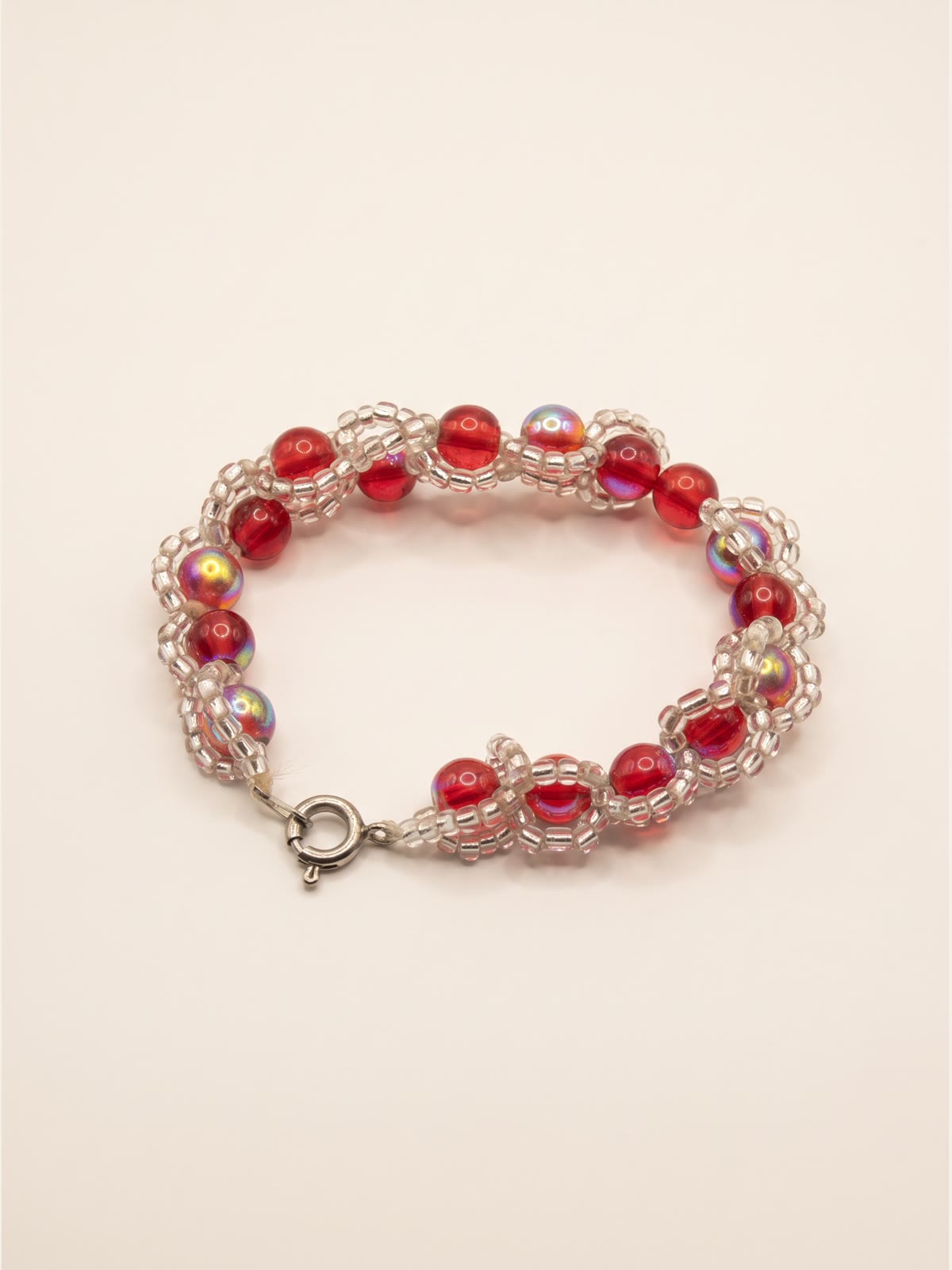 Red Glass Bead Wrap Bracelet - Image 1
